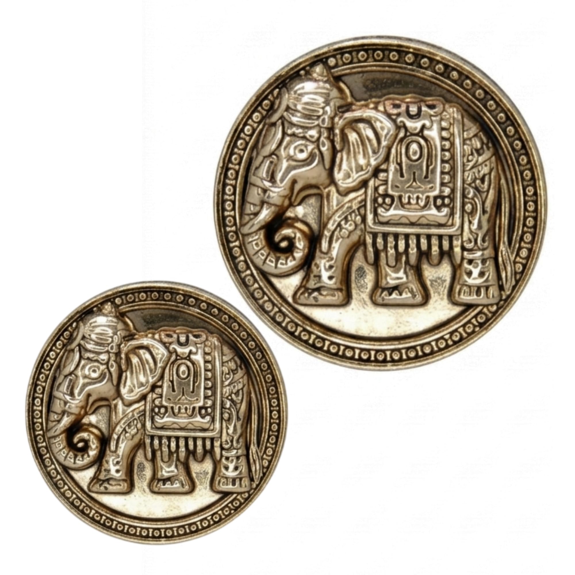 ⭐️ ラッキー ⭐️ Traditional Vintage Style Good Luck Elephant Antique Gold Metal